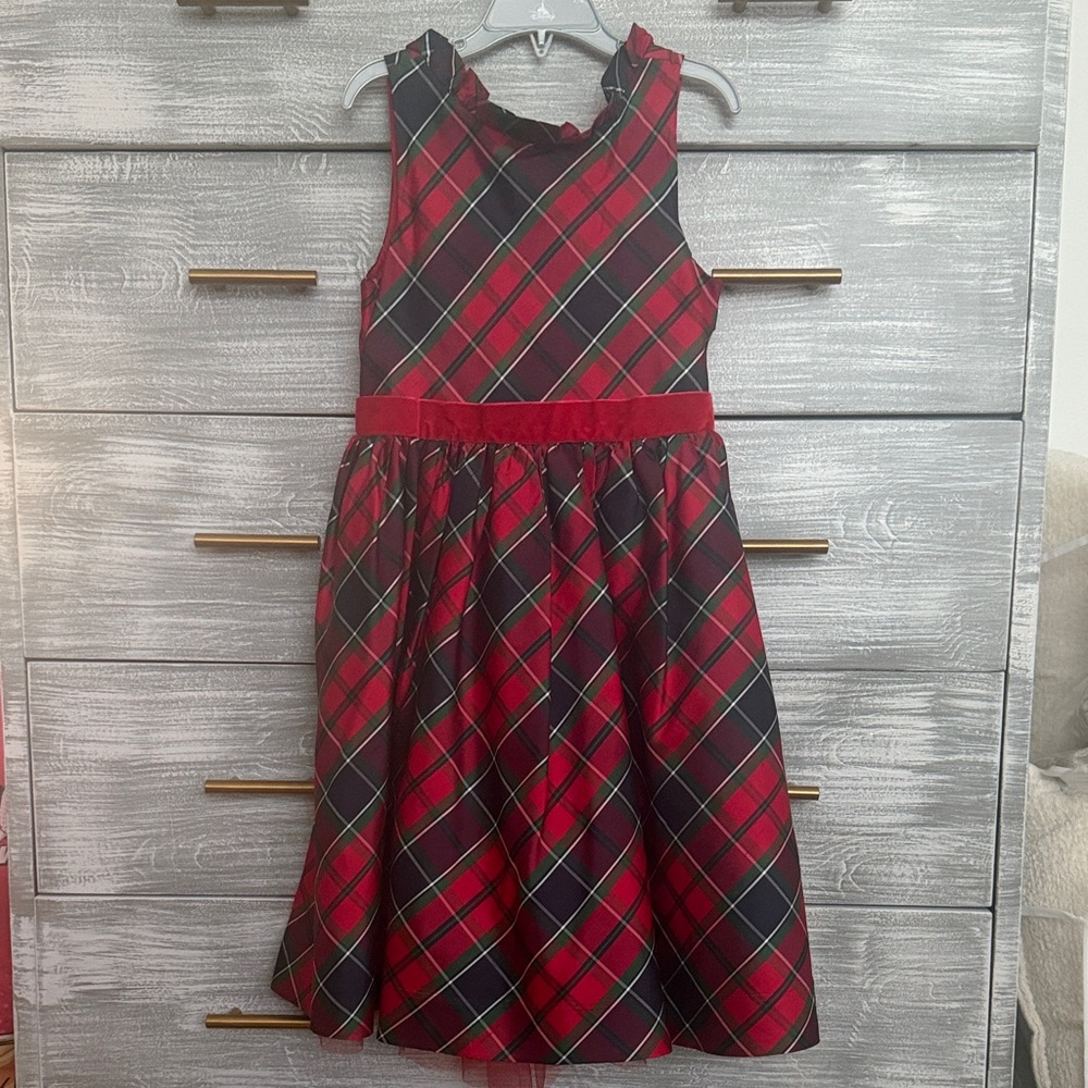 Janie and Jack Red and Black Plaid Formal Dress